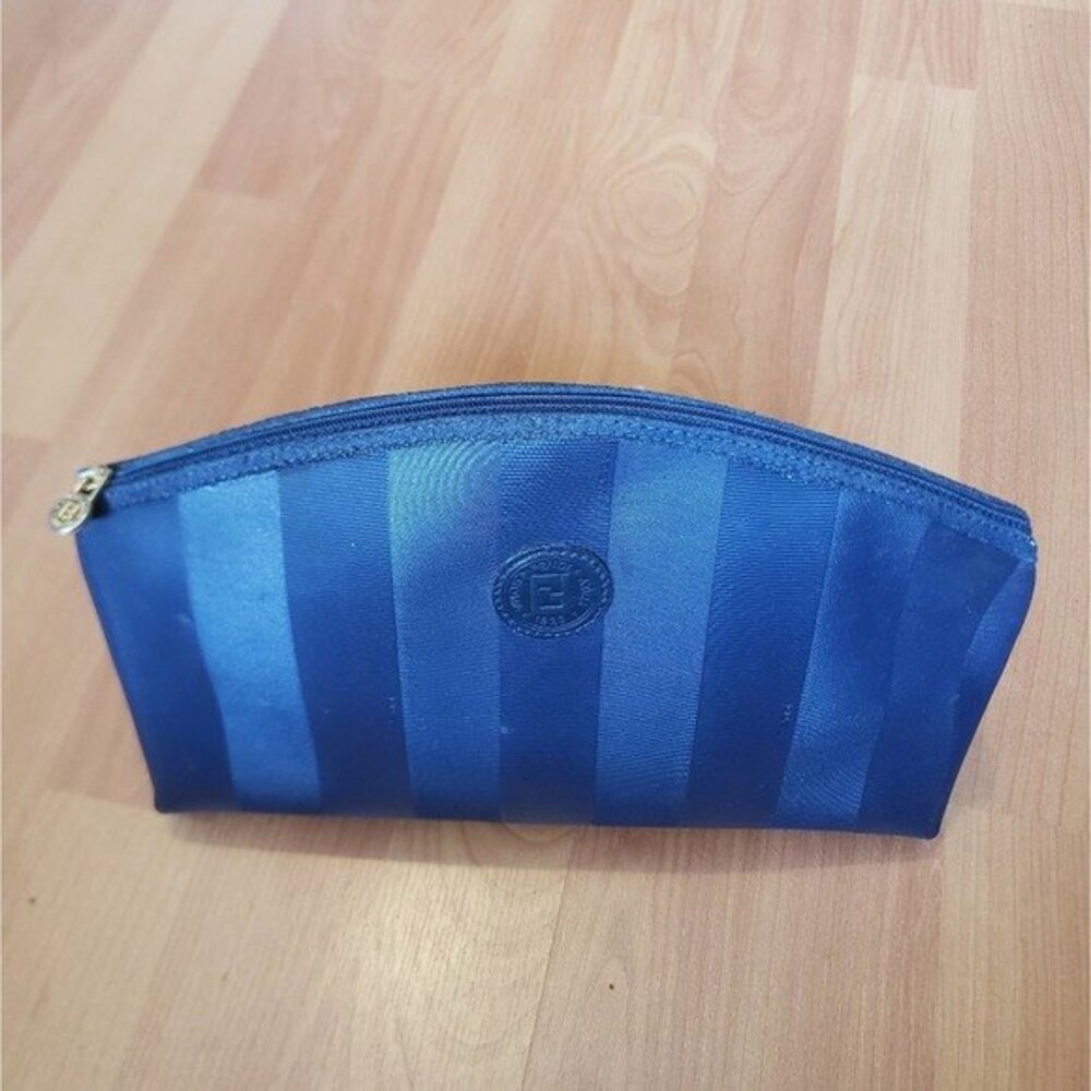 Authentic FENDI Vintage Blue Stripe Pouch Bag